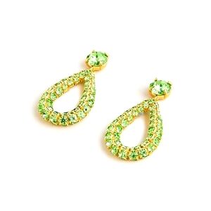 NWT J. Crew Faceted Crystal Faceted Earrings Green